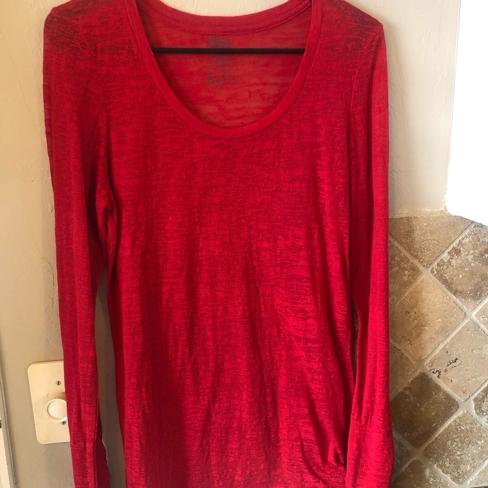 Red Long Sleeve Top